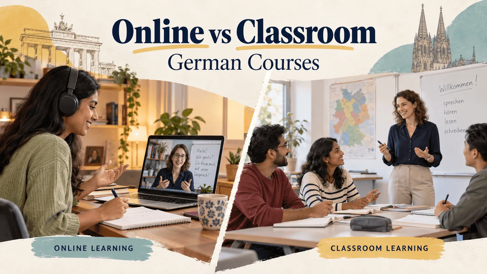 Online vs Classroom German Courses: Fees, Benefits and Which Should You Choose?