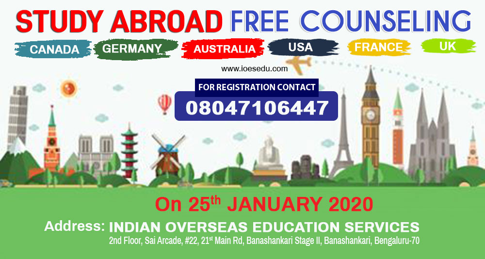 Read more about the article Study Abroad Fair 8th Feb 2020 Free Counselling – Marathahalli, Bangalore